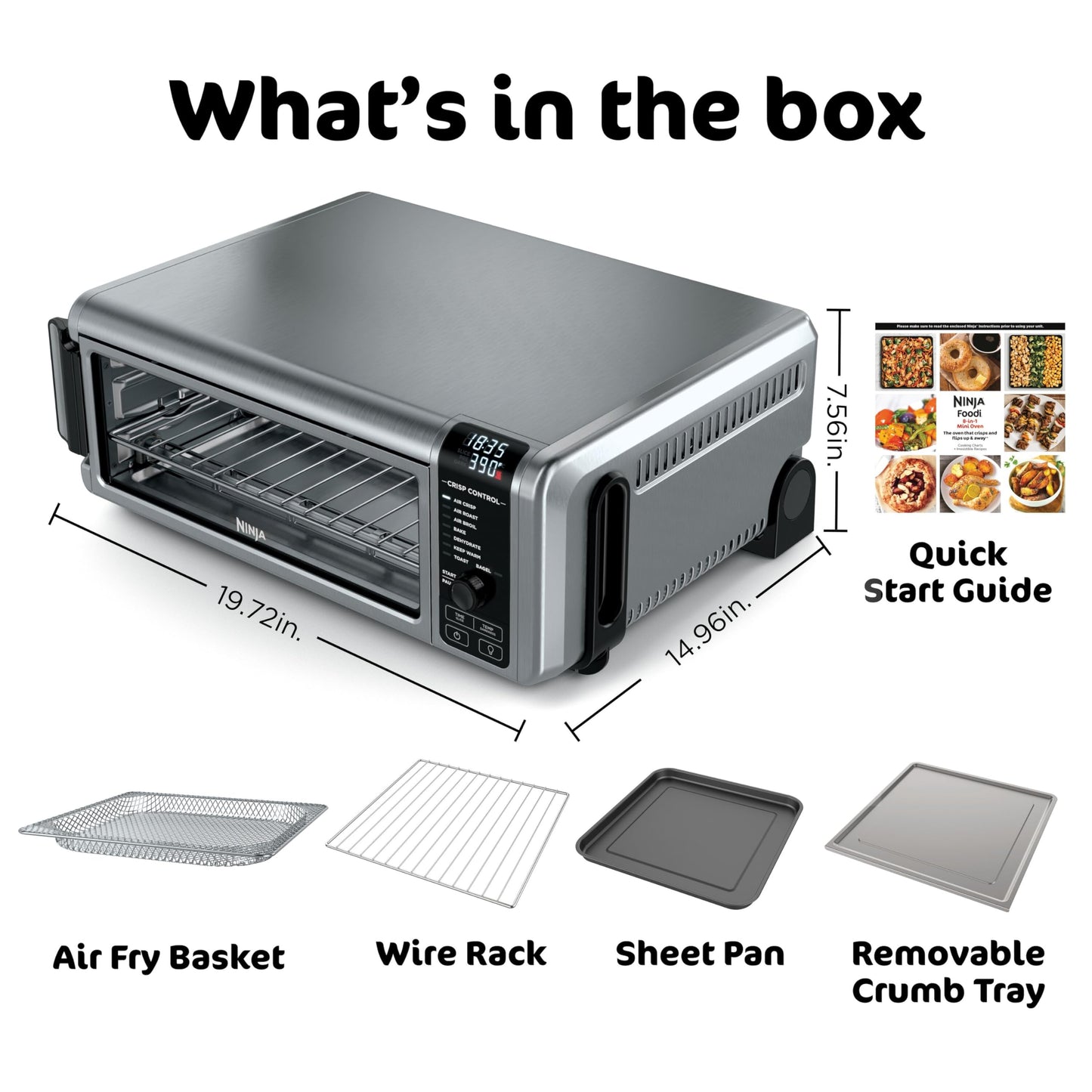 Digital Air Fry Countertop Oven (8-in-1 Flip Oven)