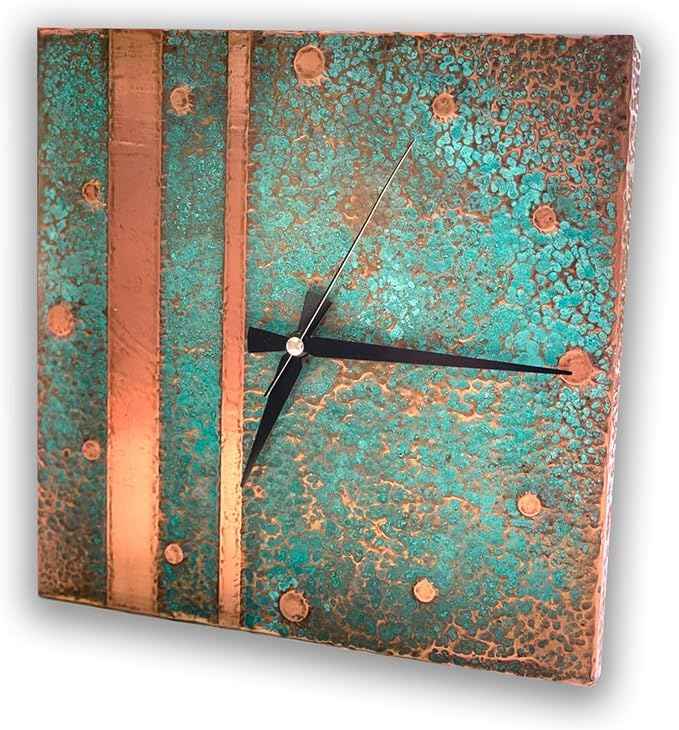 Handmade Copper Wall Clock Artisan Touch in Every Piece - Tree of Time Wall Decor Copper Clock for Living Room, Office, Kitchen & Bedroom (Aged Grace, 11)