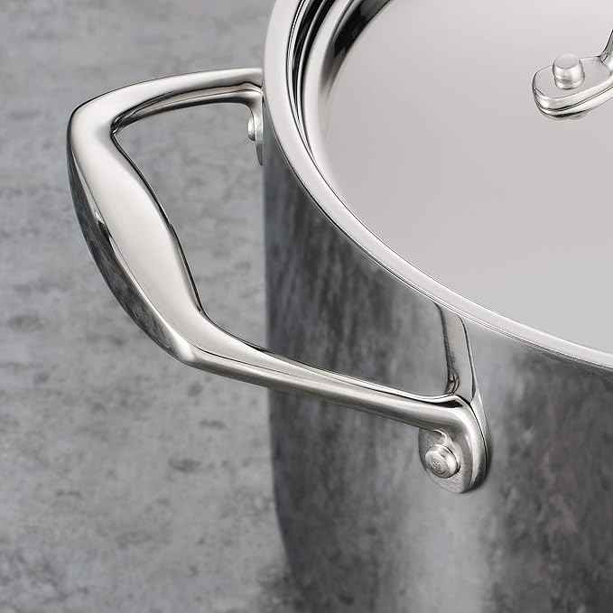 Tramontina Signature Tri-Ply Clad Stainless Steel 10-Piece Cookware Set with Lids, Pots and Pans Kitchen Set, Induction-Ready, Dishwasher-Safe, NSF-Certified, Made in Brazil