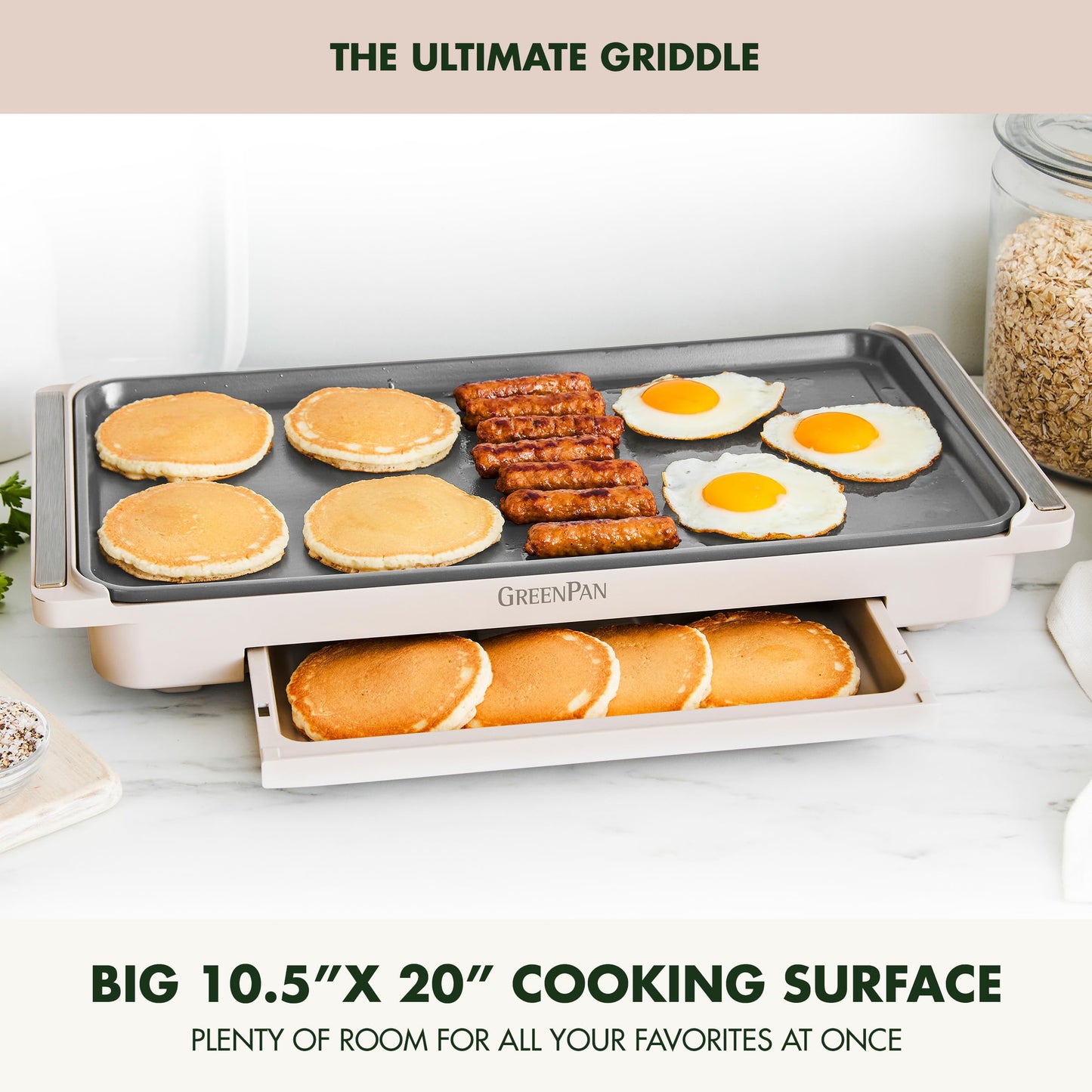 Advanced 10.5”x 20” Electric Griddle with Warming Drawer (10.5" x 20" Electric Griddle / Clay)