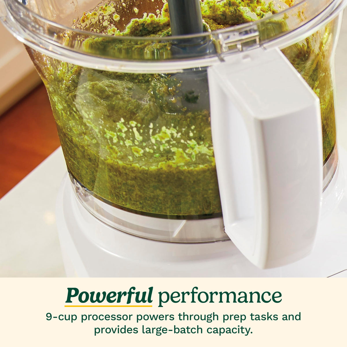 9 Cup Continuous Feed Food Processor with Fine and Medium Reversible Shredding and Slicing Disc (9 Cup / White)