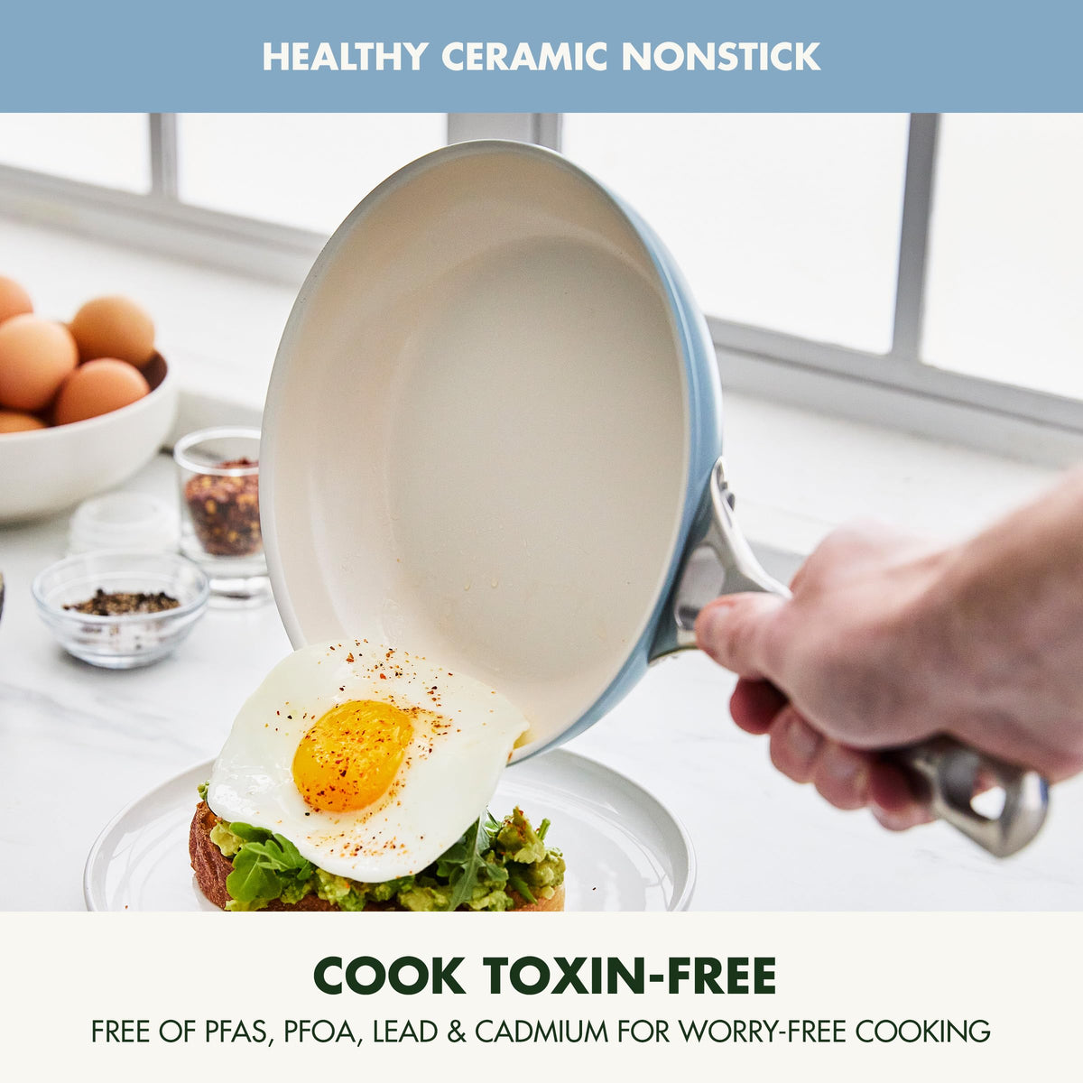 Padova Pro 10 Piece Cookware Pots and Pans Set (Blue Haze / 10-Piece Cookware Set)