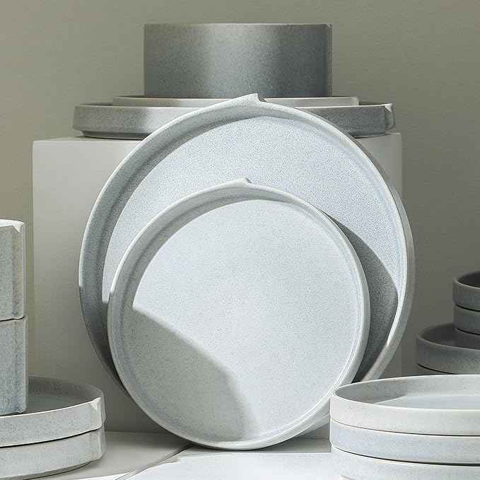 Stone Lain Bao 4-Piece Dinner Plate Set Stoneware, Blue-Grey