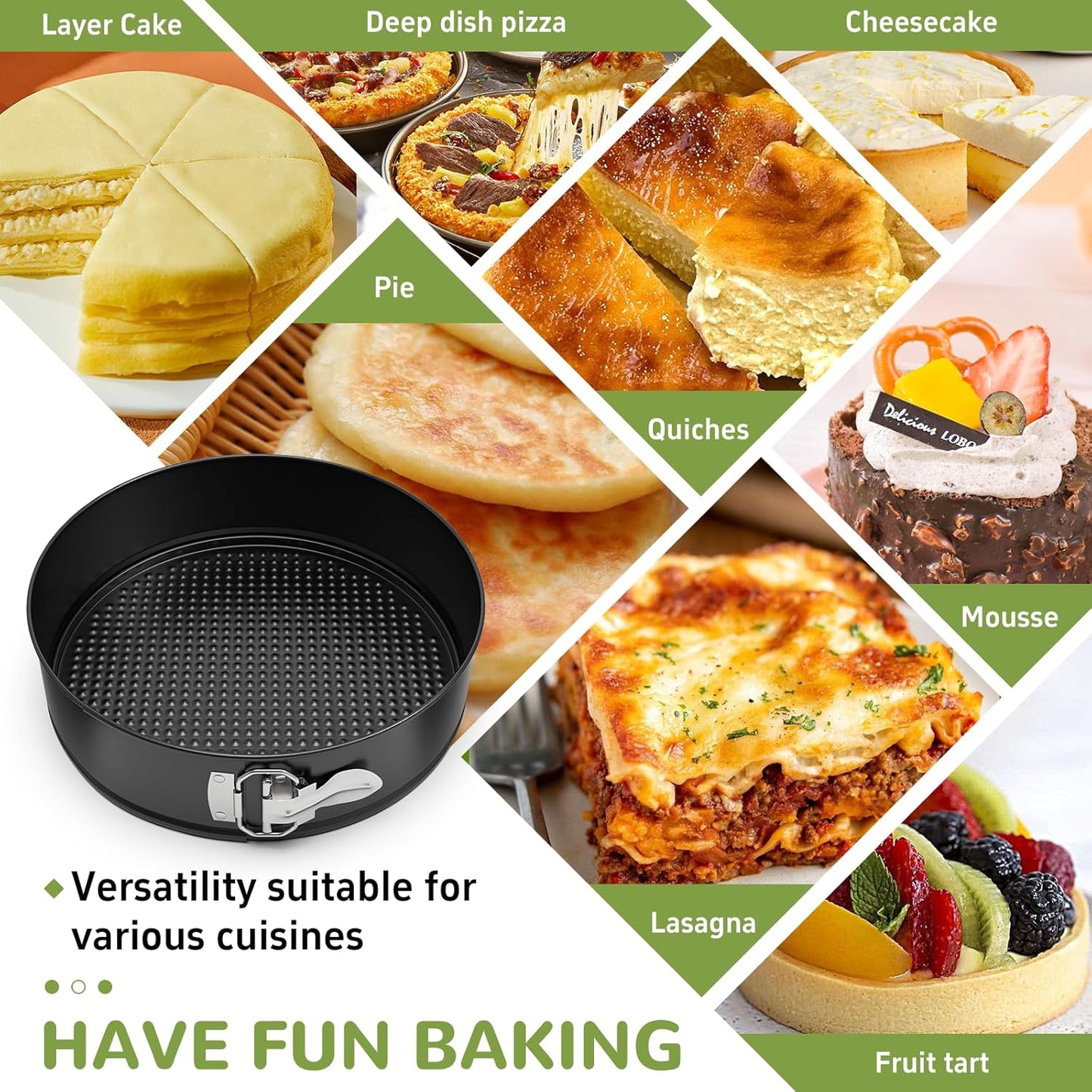 7 Inch Springform Pan with Removable Bottom, Non-stick Round Spring Form Cake Mold Cheesecake Pan For Baking - HomeSpice