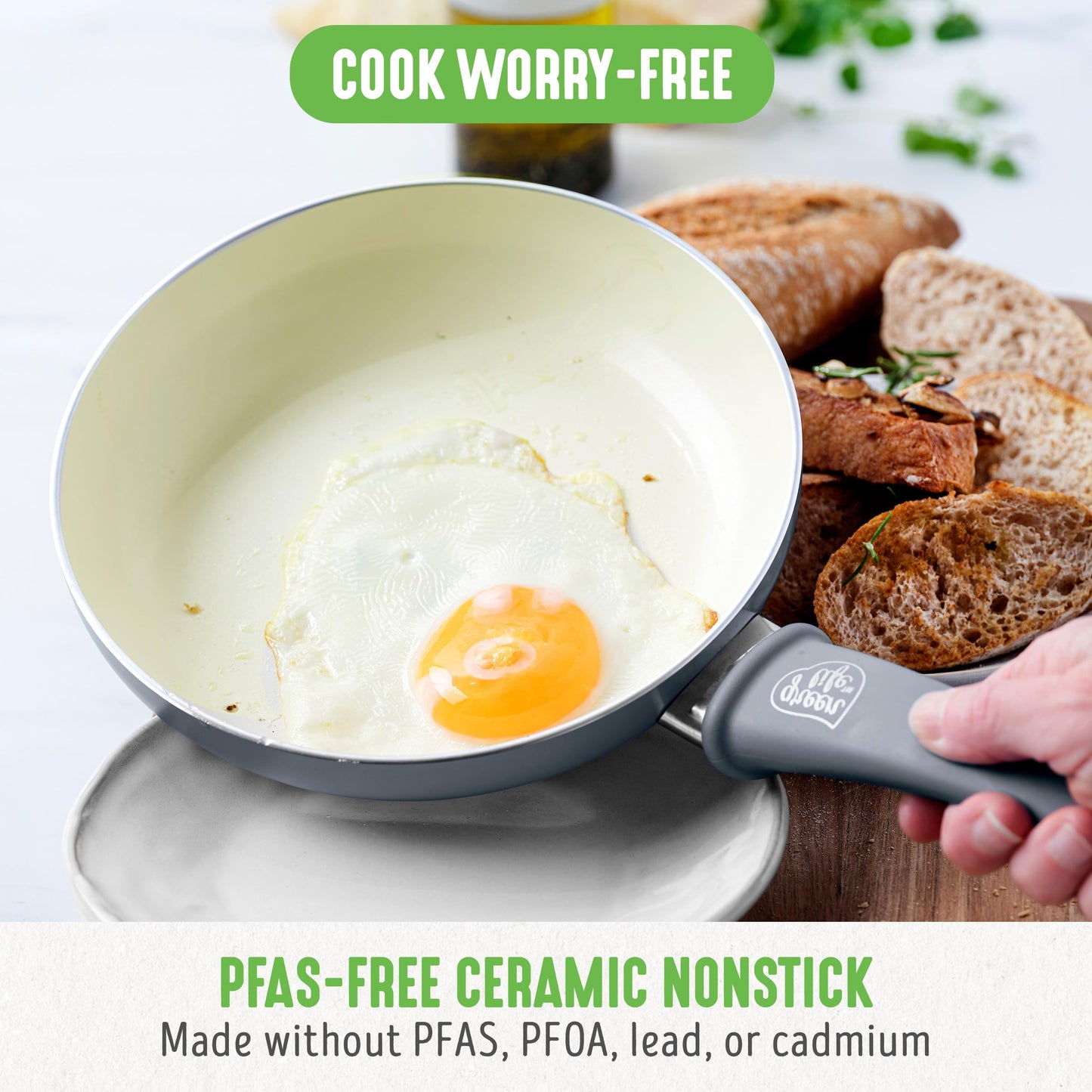 16 Piece Ceramic Nonstick Pots & Pans Cookware Set