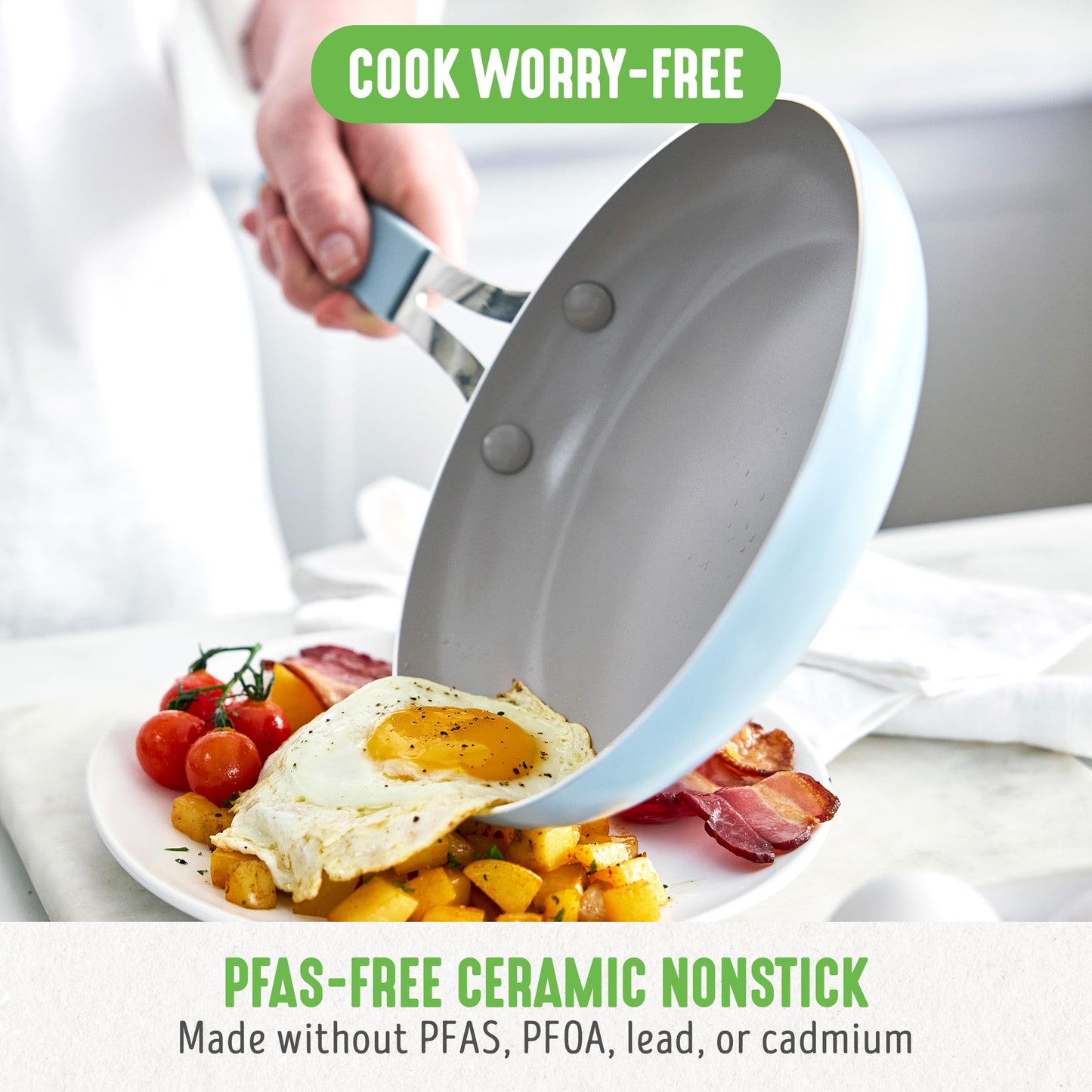 8” & 10” 2 Piece Nonstick Ceramic Frying Pan Set