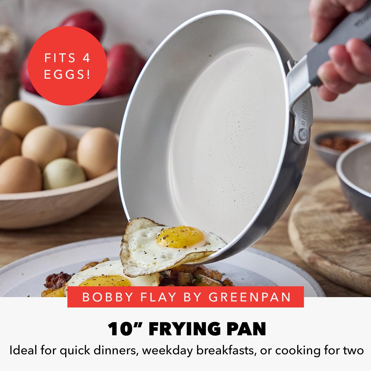 x Bobby Flay 10" Diamond Ceramic Nonstick Frying Pan (10" Frying Pan Skillet / Graphite)