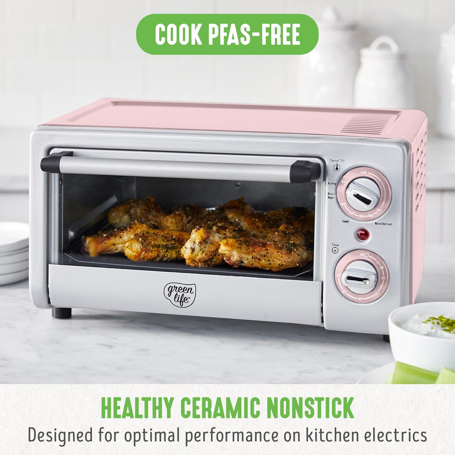 Countertop Toaster Oven Air Fryer Stainless Steel (Countertop Toaster Oven Air Fryer / Pink)