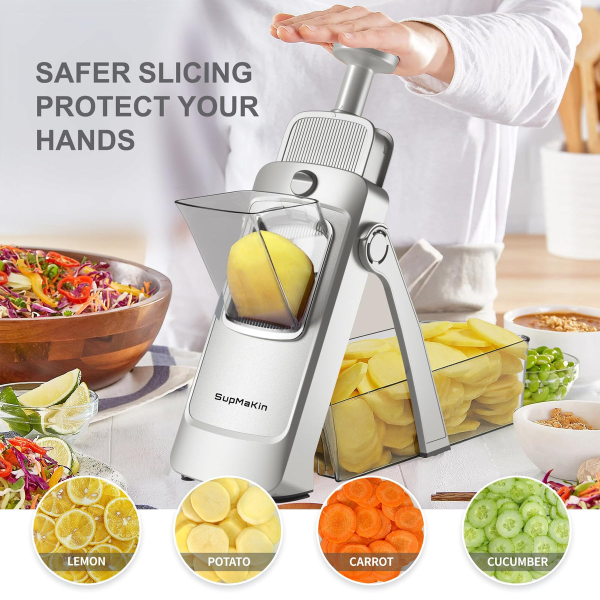 Safe Mandoline Slicer Plus (Upgrede Gray)