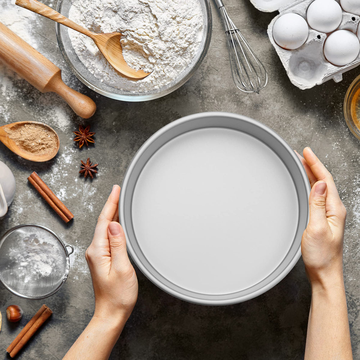 7 x 3 Inch Round Cake Pans (2 Pack - 7" x 3" Deep)
