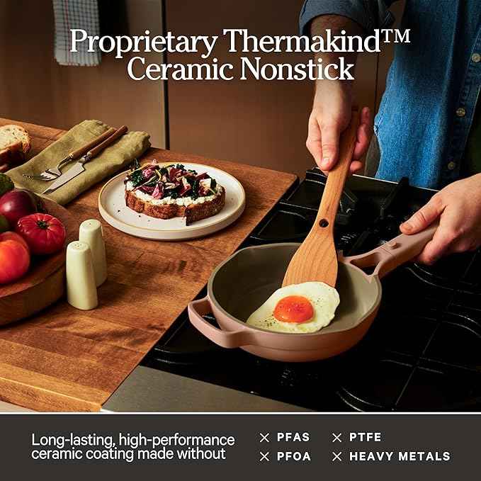 Our Place Mini Cookware Duo | 6-Piece Ceramic Cookware Set with Mini Always Pan & Mini Perfect Pot | Induction & Oven Safe up to 450°F | Nonstick, PFAS-Free Non-Toxic Cookware | Forget-Me-Not Blue