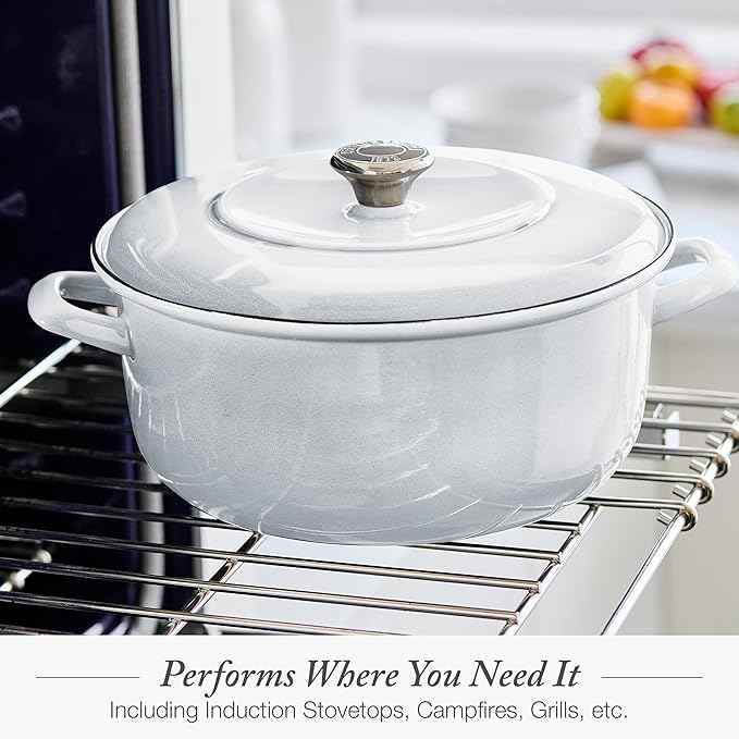 Merten & Storck 3.7QT & 5.5QT Dutch Ovens with Lids, 4 Piece Cookware Set, European Crafted Enameled Iron Stockpot, Induction & All Cooktops, Braising, Stews, Roasting, Slow Cooking, Sourdough, Gray