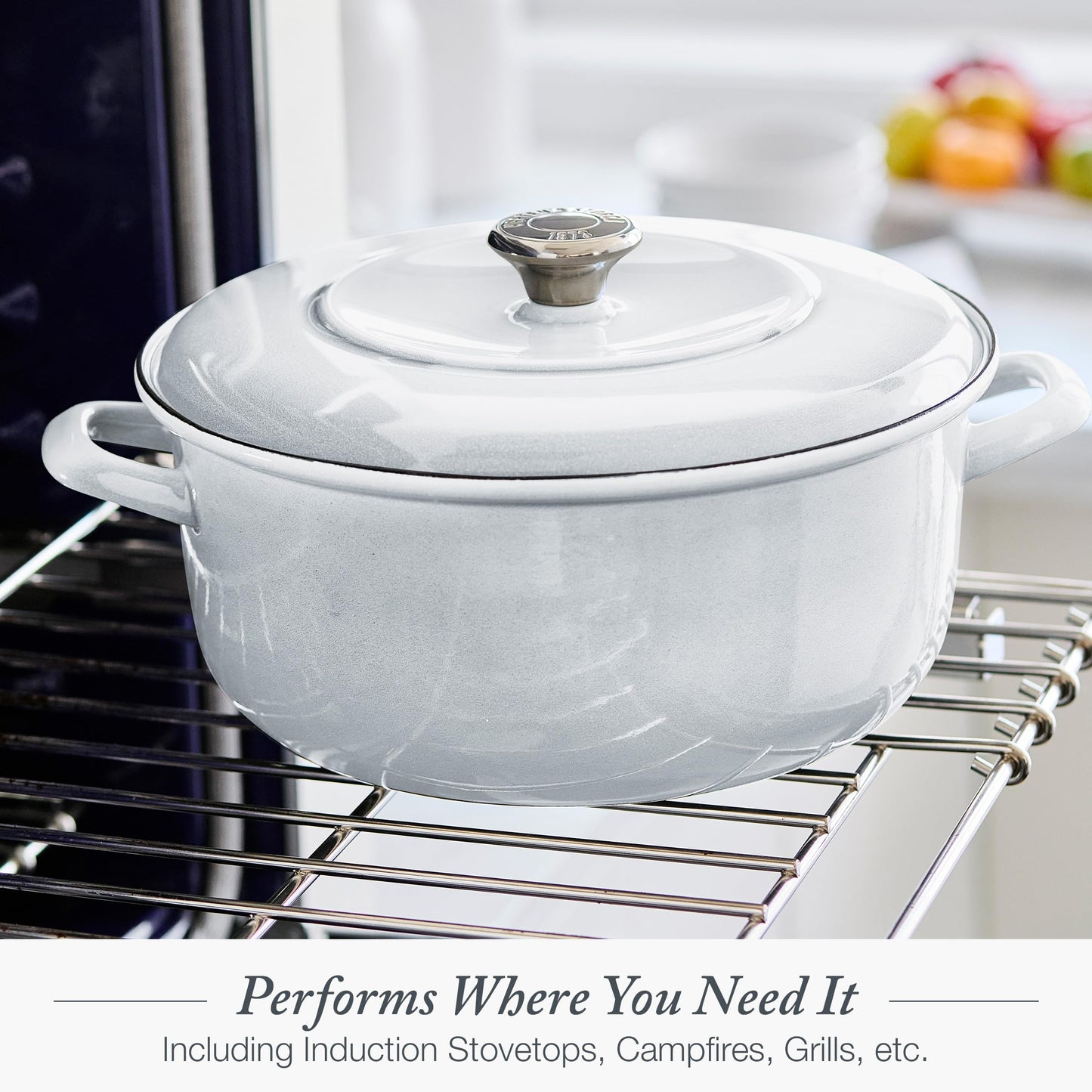 3.7QT & 5.5QT Dutch Ovens with Lids (Gray)