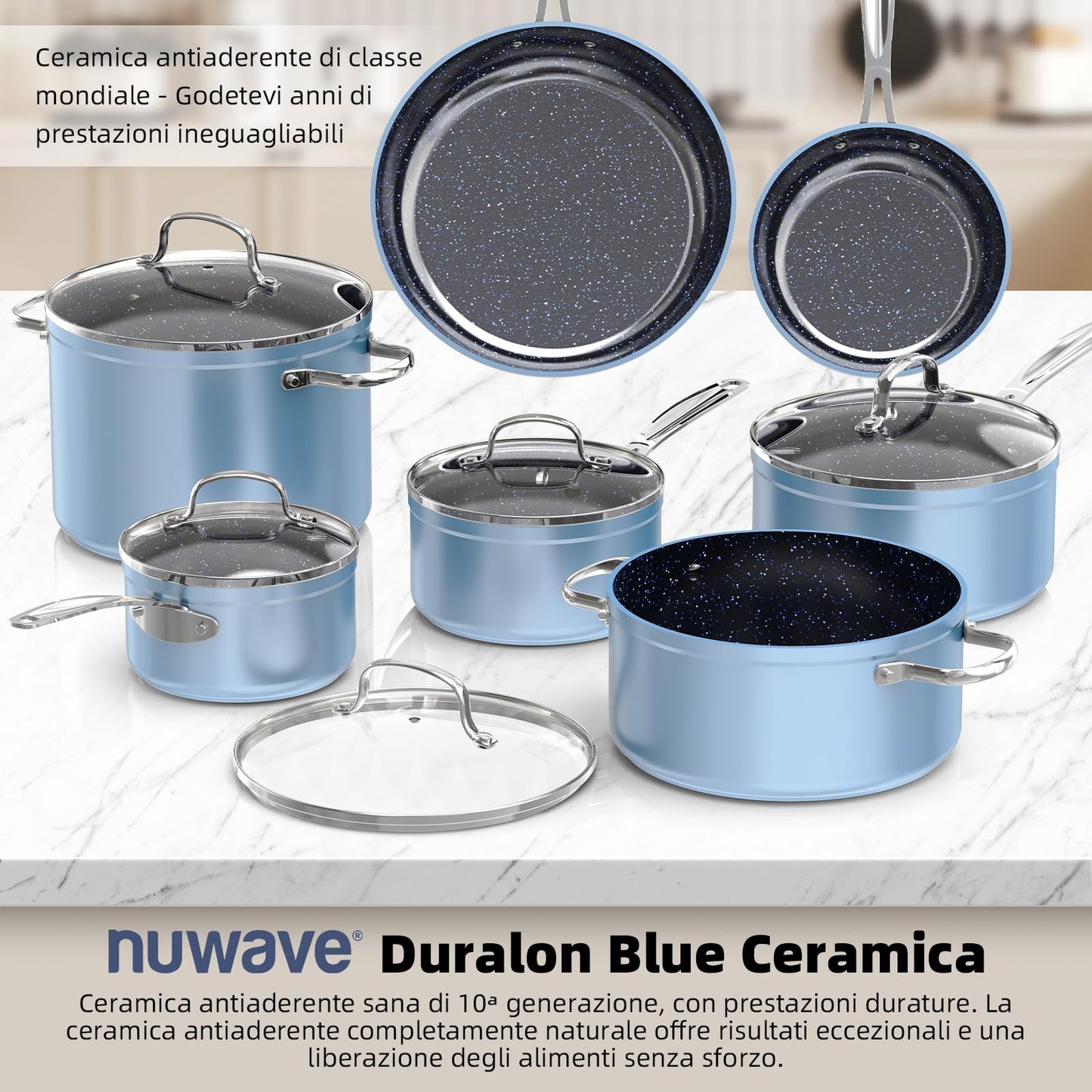 Duralon Ceramic 12 (Cozy Blue / 12pc Cookware Set / DE)