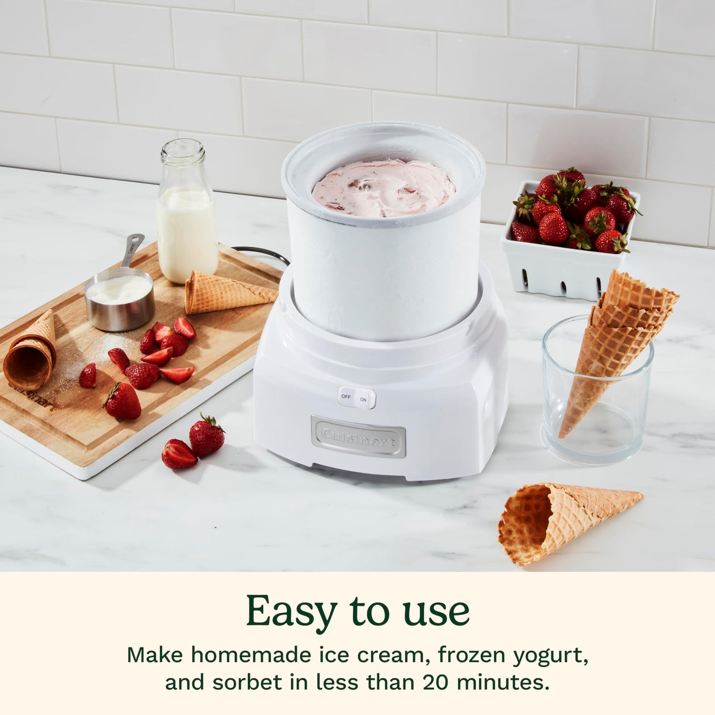 Ice Cream Maker Machine (White / 1.5 Quart)