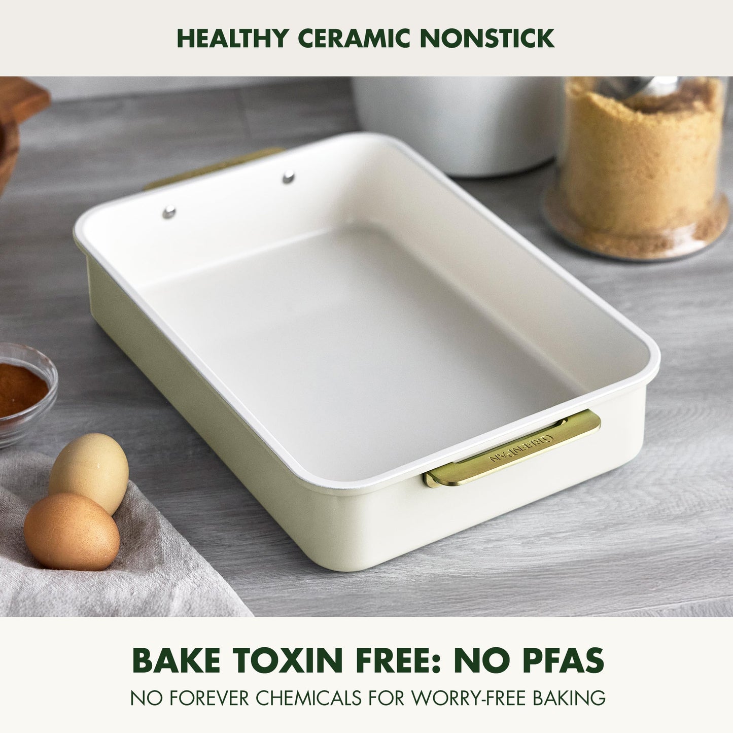 Bakeware 13” x 9” Rectangular Cake Pan (13" x 9" Rectangular Cake Pan / Cream)