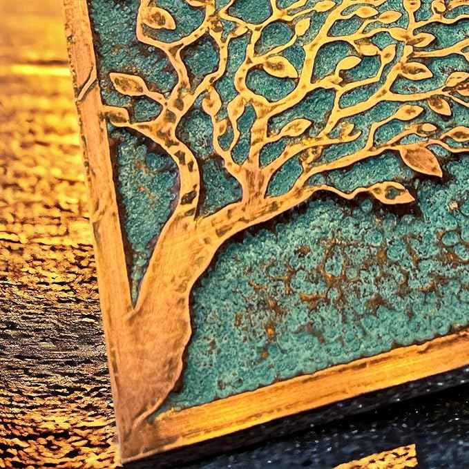 nooc art Handmade Copper Wall Art for Home, Living Room, Bedroom, Kitchen and Office Decor, Rustic Decorative Mural Art for Farmhouse Decor (Tree of Peace, 13.7 x 19.7, Unframed)