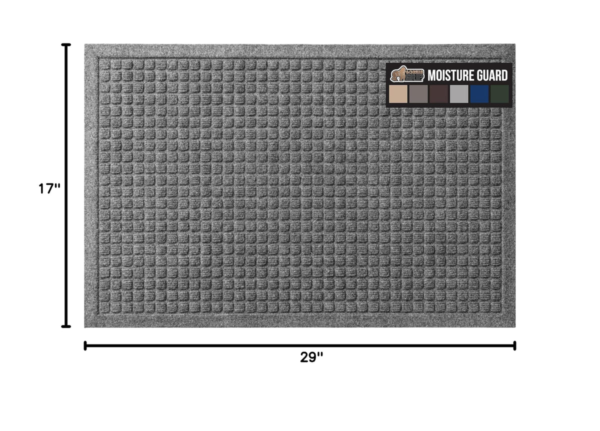 HydroABSORB Door Mat for Indoor Outdoor Use (Grey / 29" X 17")