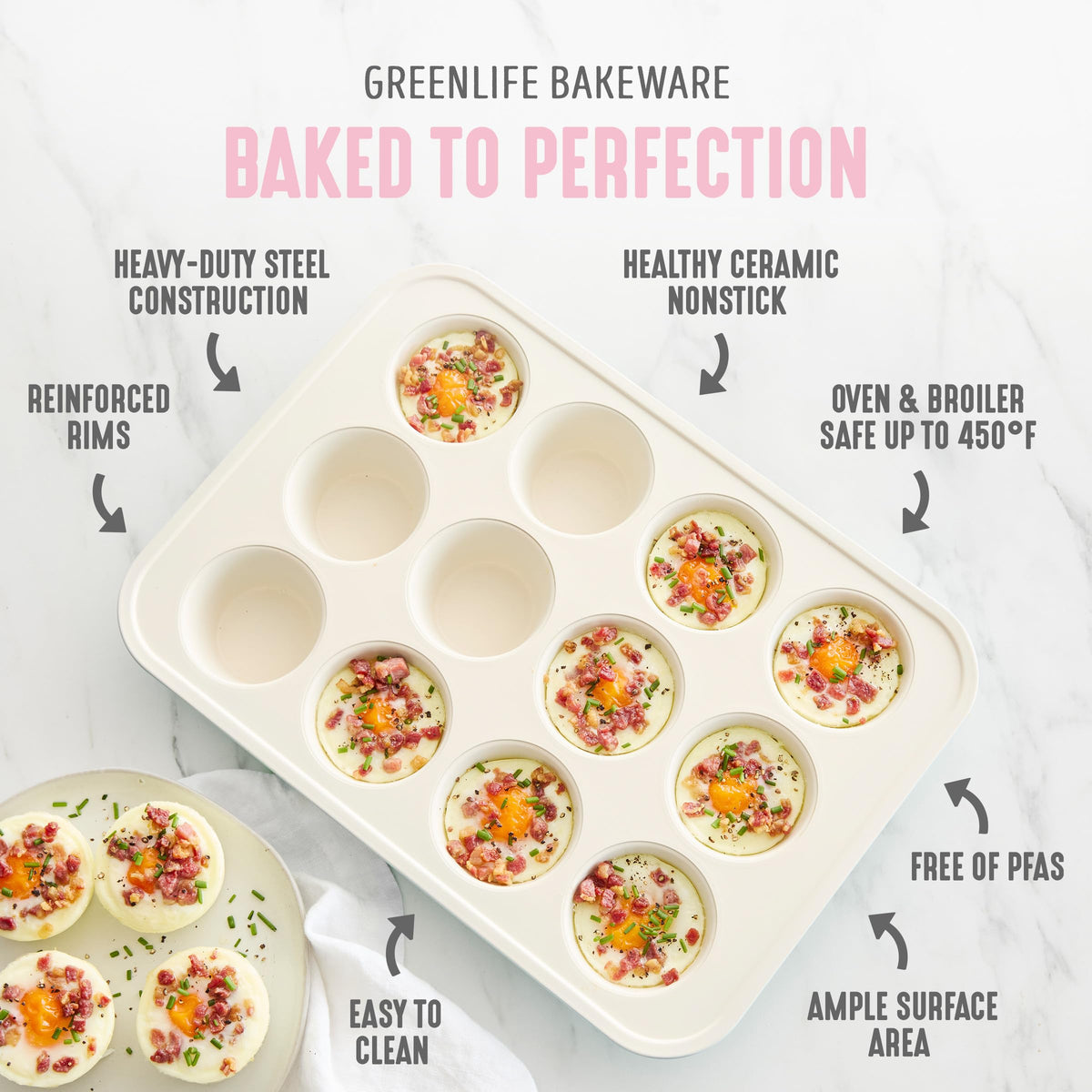 6 Piece Ceramic Nonstick Oven Bakeware Set (6 Piece Bakeware Set / Pink)