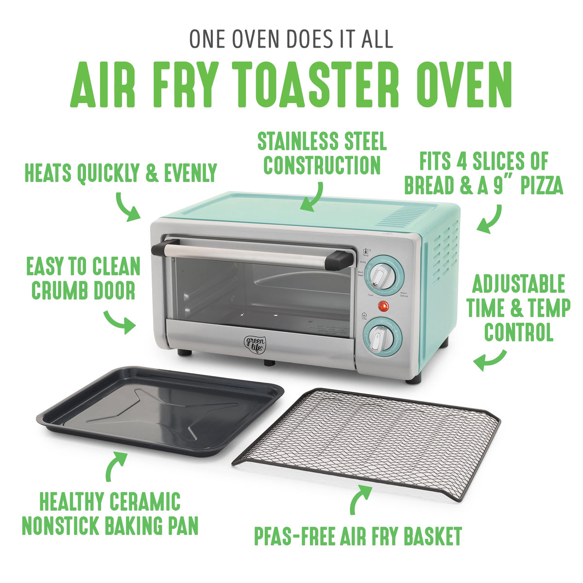 Countertop Toaster Oven Air Fryer Stainless Steel (Countertop Toaster Oven Air Fryer / Turquoise)