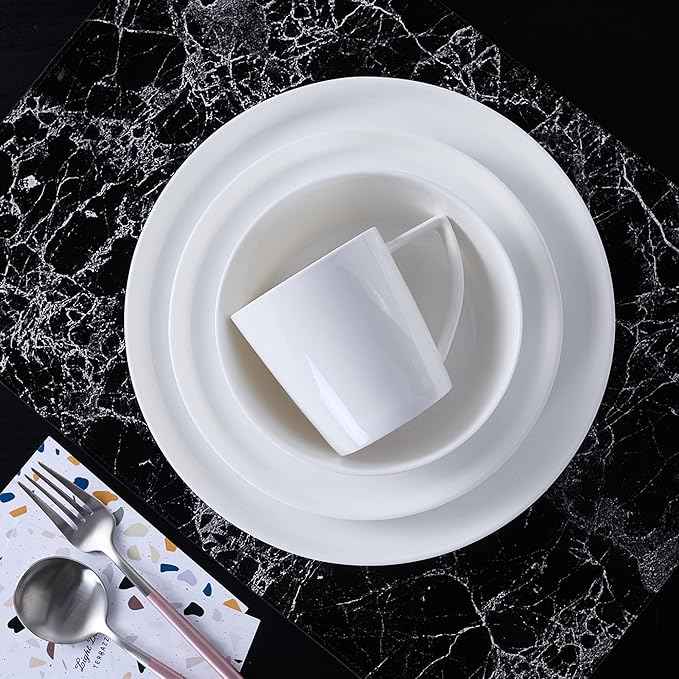 Stone Lain Madeline Formal Bone China Dinnerware Set 32 Piece Service for 8, White