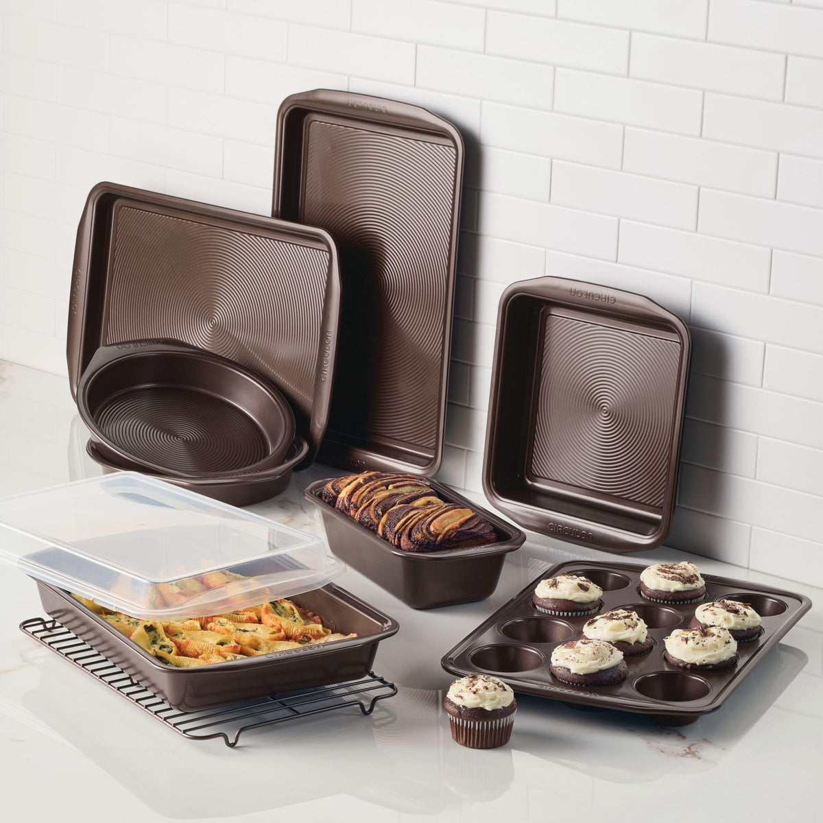 Nonstick Bakeware Set (Chocolate Brown / 10 Piece)
