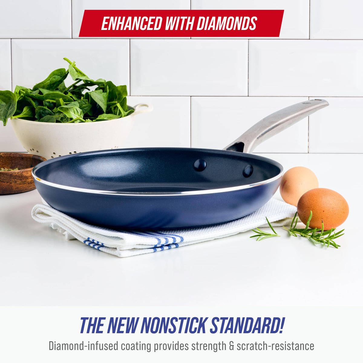 12" Diamond Infused Ceramic Nonstick Frying Pan Skillet (12" Frying Pan Skillet)