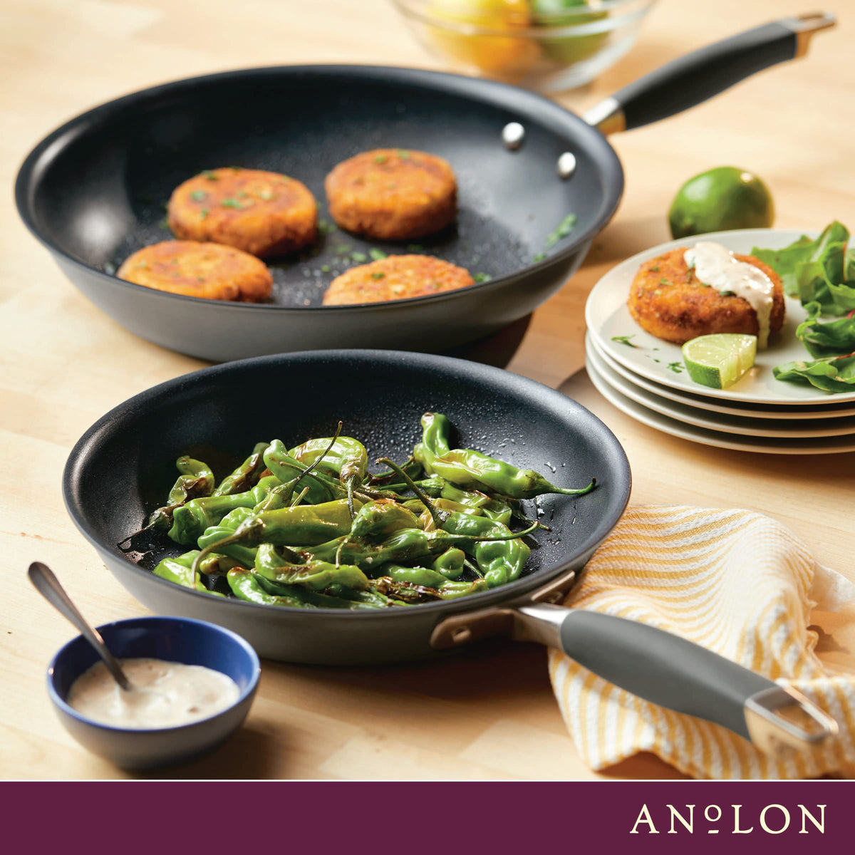 Advanced Home Frying Pan Set (Moonstone / Skillet Set (10.25-Inch & 12.75-Inch))