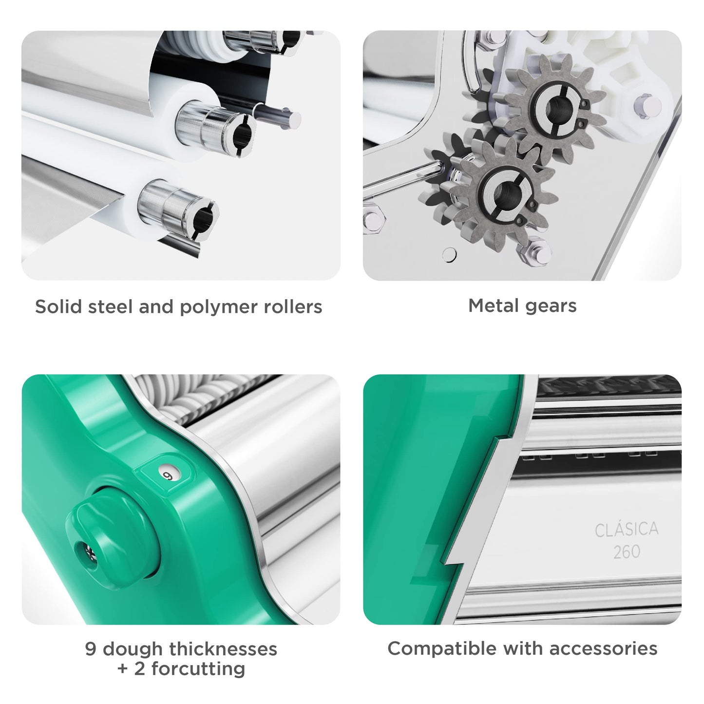 Classic 260 Pasta Maker Machine (Green)
