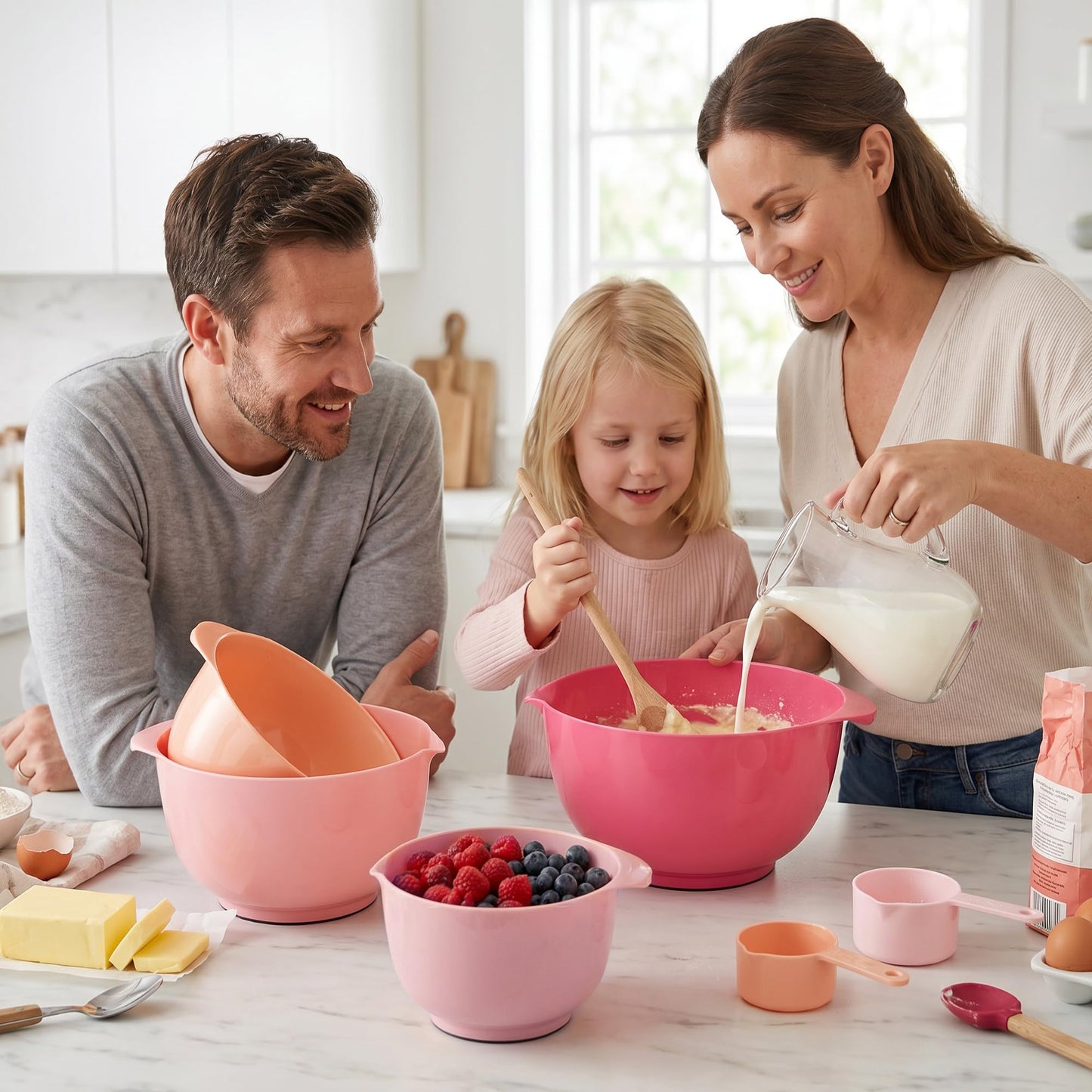 Mixing Bowls Set of 4 (Pink Gradient)