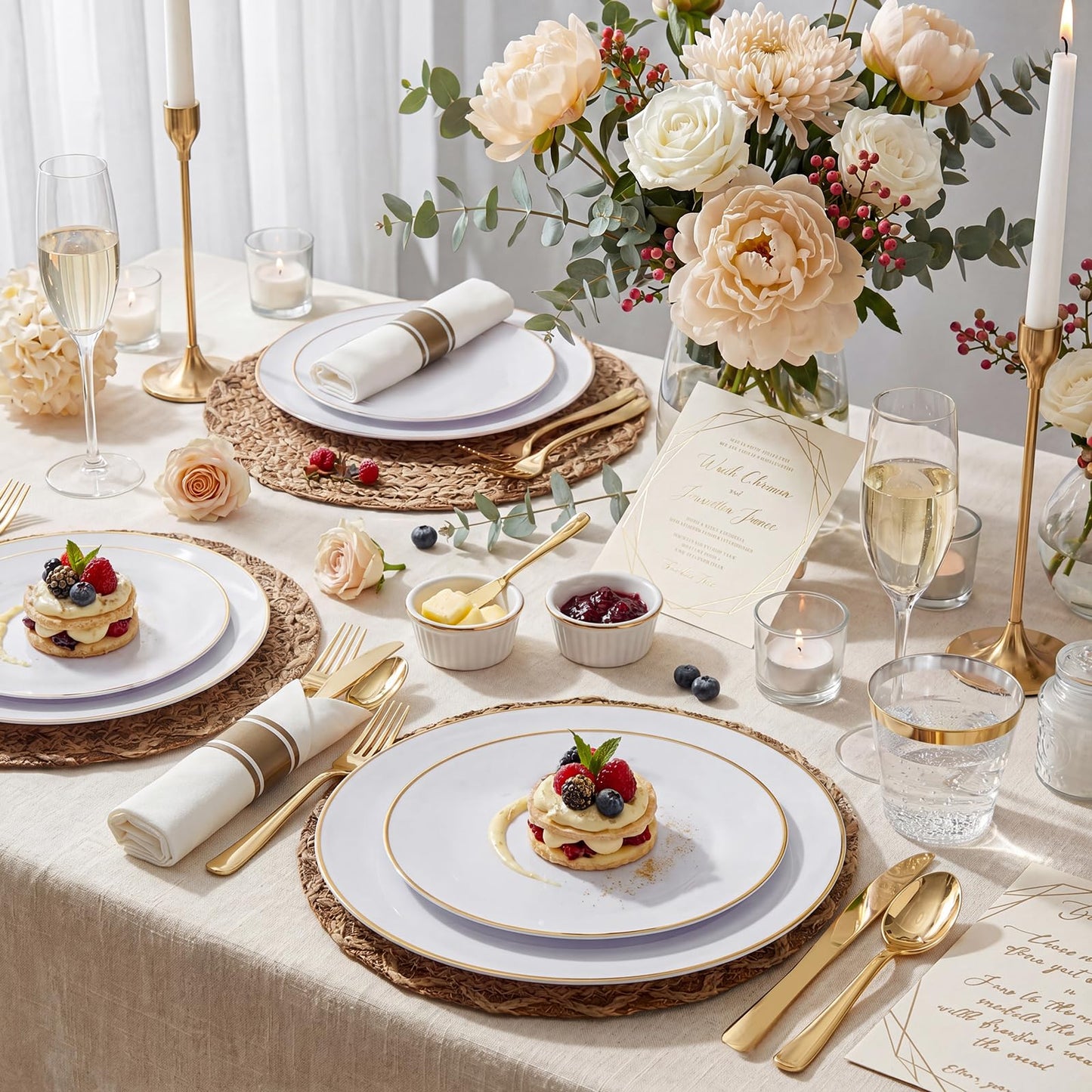 60PCS Gold Plastic Plates (Gold / 60 PCS)