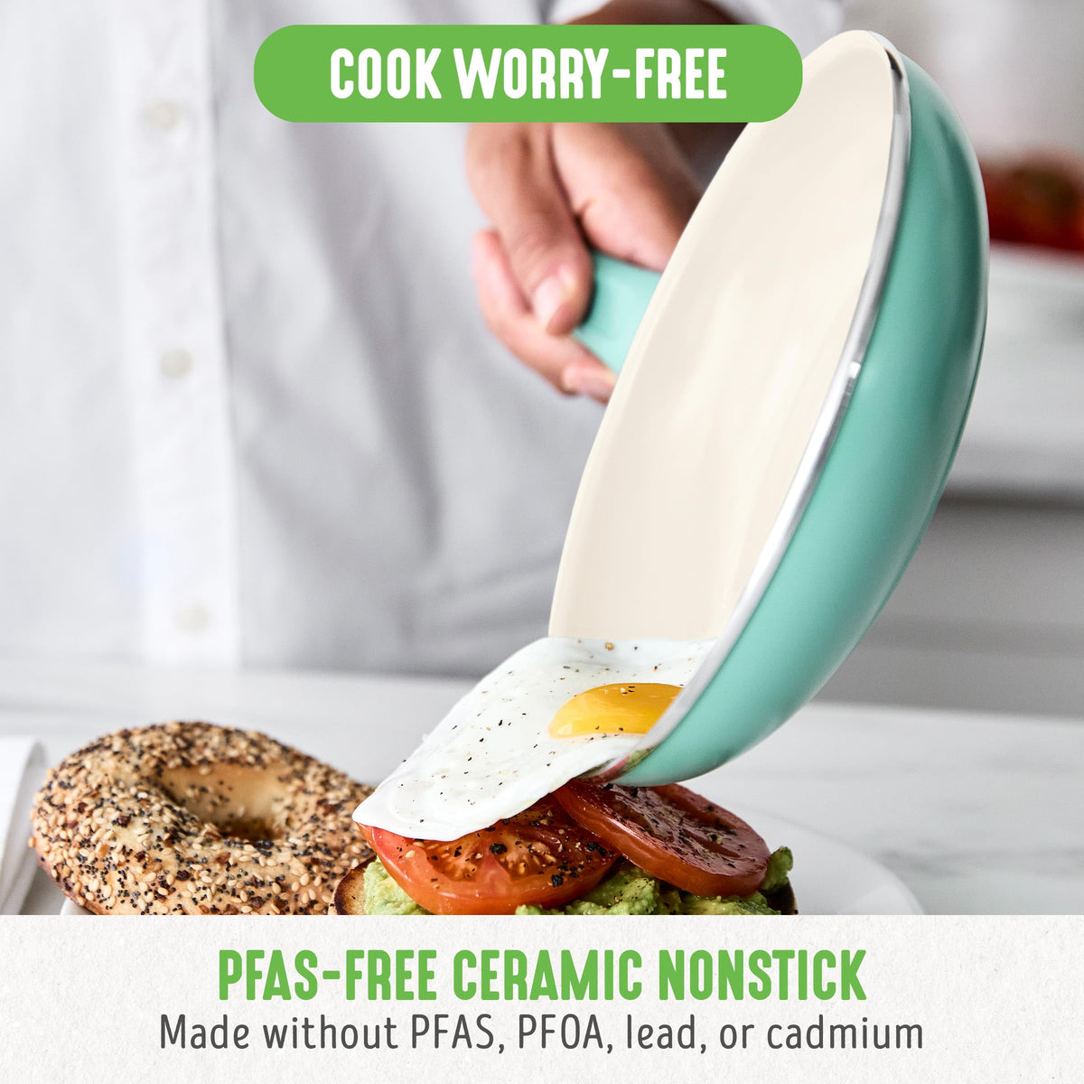 Soft Grip 8” Frypan Skillet and Spatula Breakfast Cookware Set (8" Frypan + Spatula / Turquoise)