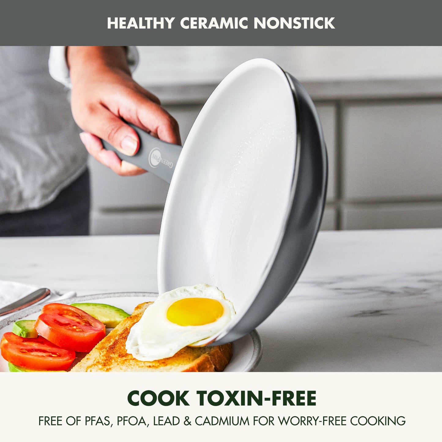 Dover 8” 10” and 12” 3 Piece Frying Pan Skillet Set (8" 10" and 12" Frying Pan Set / Gray)