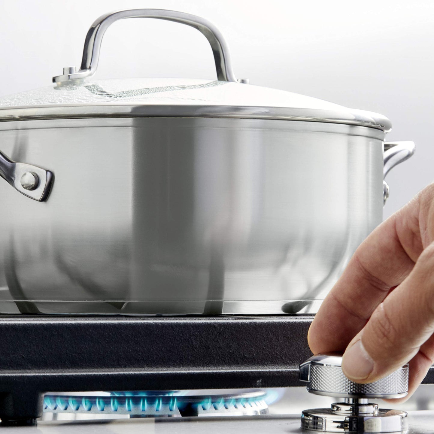 3 Ply Casserole with Lid (Silver / 4 Quarts)