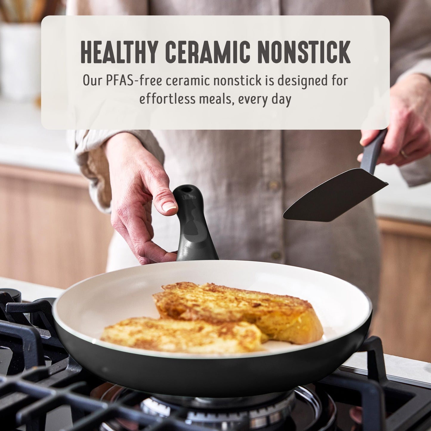 2 Piece 8" & 10" (8" and 10" Frying Pan Skillet Set / Graphite Black)