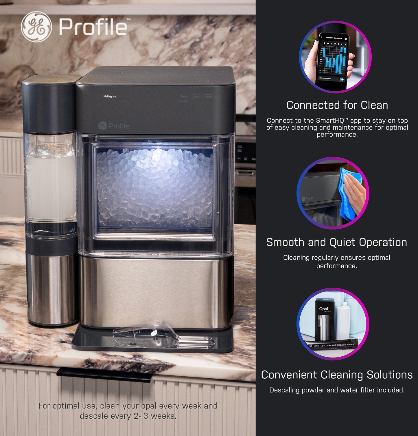 GE Profile Opal 2.0 XL Countertop Nugget Ice Maker with 1 Gallon Tank (Stainless Steel)