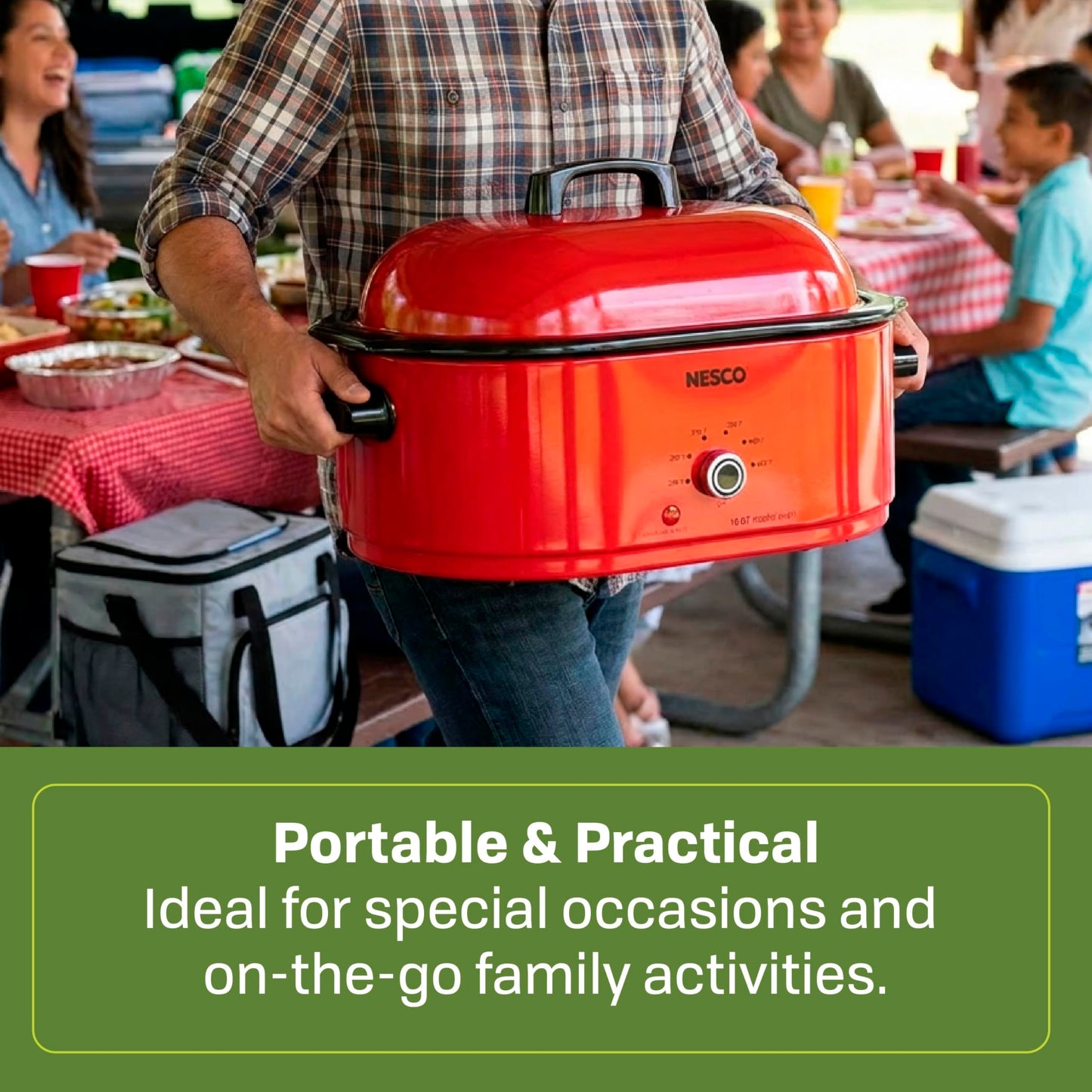 MWR18‑12 Electric Roaster Oven for Family‑Size Meals (Red)