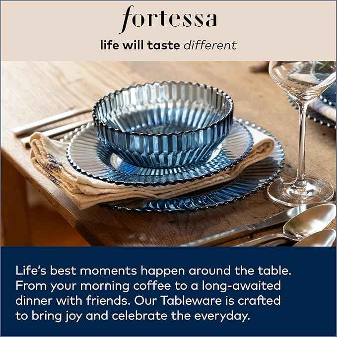 FORTESSA Royal Pacific 18/10 Stainless Steel Flatware, 20 Piece Place Setting With Table Knife, Forks and Spoons (Service For 4), Dishwasher Safe, Polished