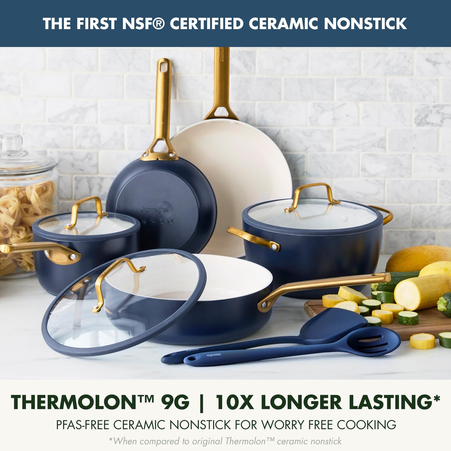 Nonstick Reserve Pro 10 Piece Cookware Set (Twilight Blue / 10 Piece Cookware Set)