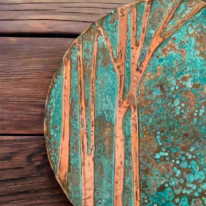 nooc art Handmade Copper Wall Art for Home, Living Room, Bedroom, Kitchen and Office Decor, Rustic Decorative Mural Art for Farmhouse Decor (Tree of Life, 20, Unframed)
