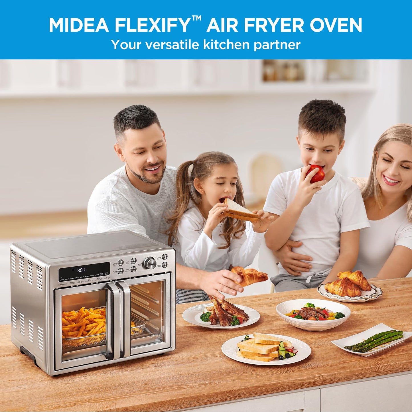Flexify Classic French Door Toaster Oven Air Fryer Combo (26.4 QT / Stainless steel)