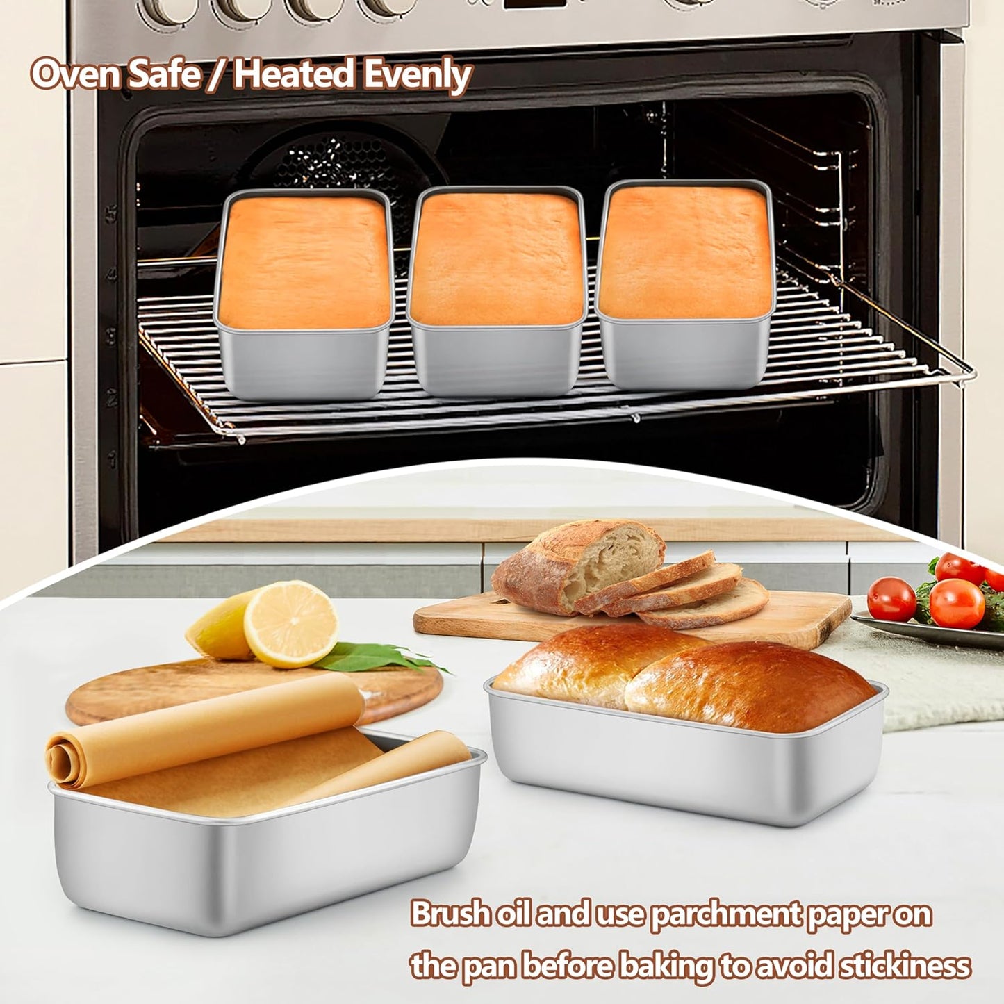 LIANYU 20 Pack Loaf Pans for Baking Bread, 9x5 Inch Bread Baking Pans, Stainless Steel Loaf Tin for Meatloaf, Banana Sourdough, Dishwasher Safe