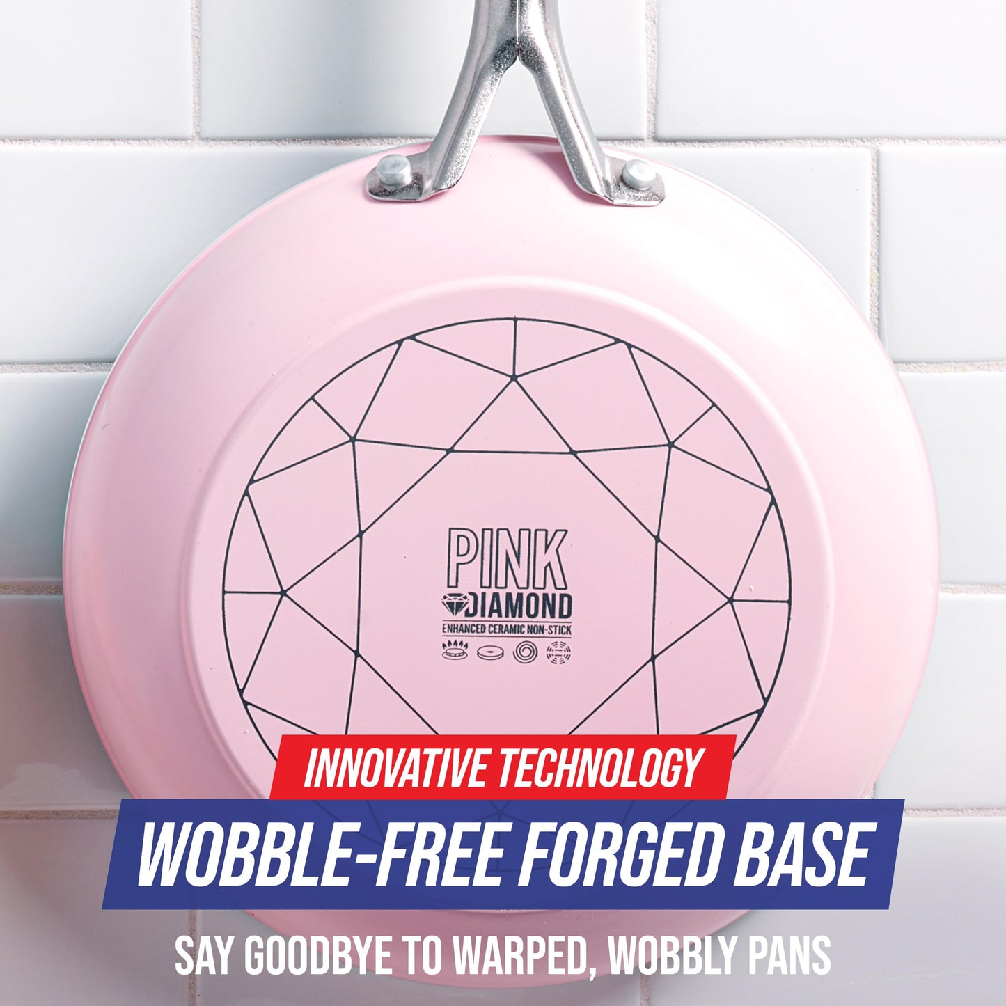 Cookware Diamond Infused Ceramic Nonstick 10" Frying Pan Skillet (10" Frying Pan Skillet / Pink)
