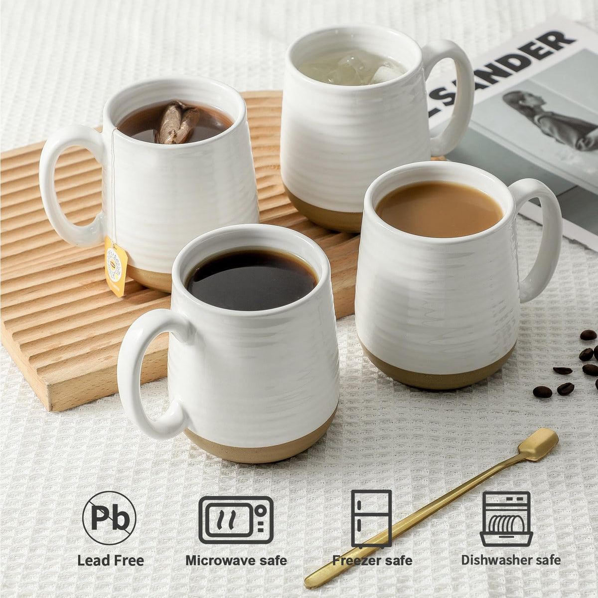 Coffee Mugs Set of 4 (White / Set of 4)