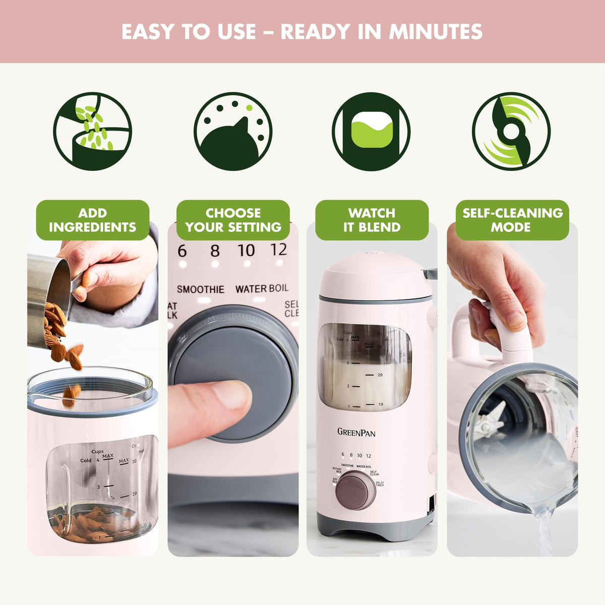 30oz Nut Milk Maker Machine (Pink)
