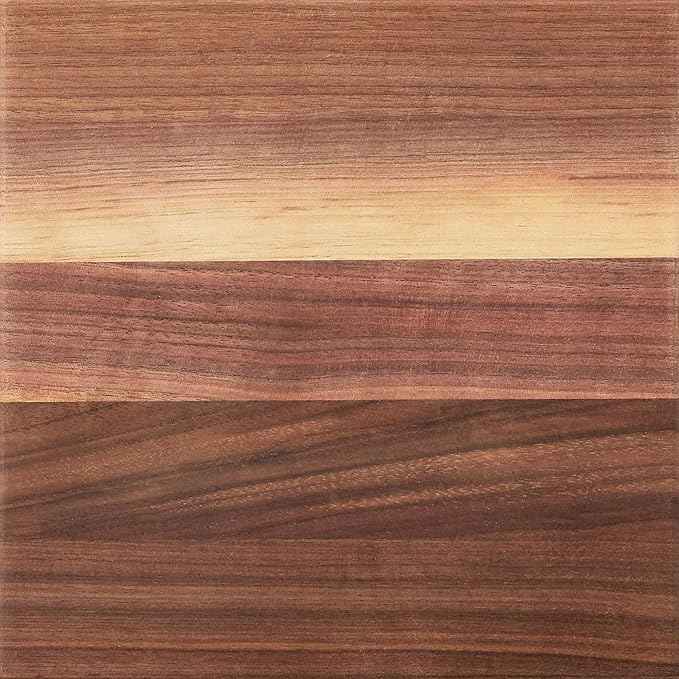 John Boos B Series Square Wooden Walnut Cutting Board 9”x9” – 1.5” Thick, 3-lb Non-Reversible Butcher Block with Wood Bun Feet & Edge-Grain