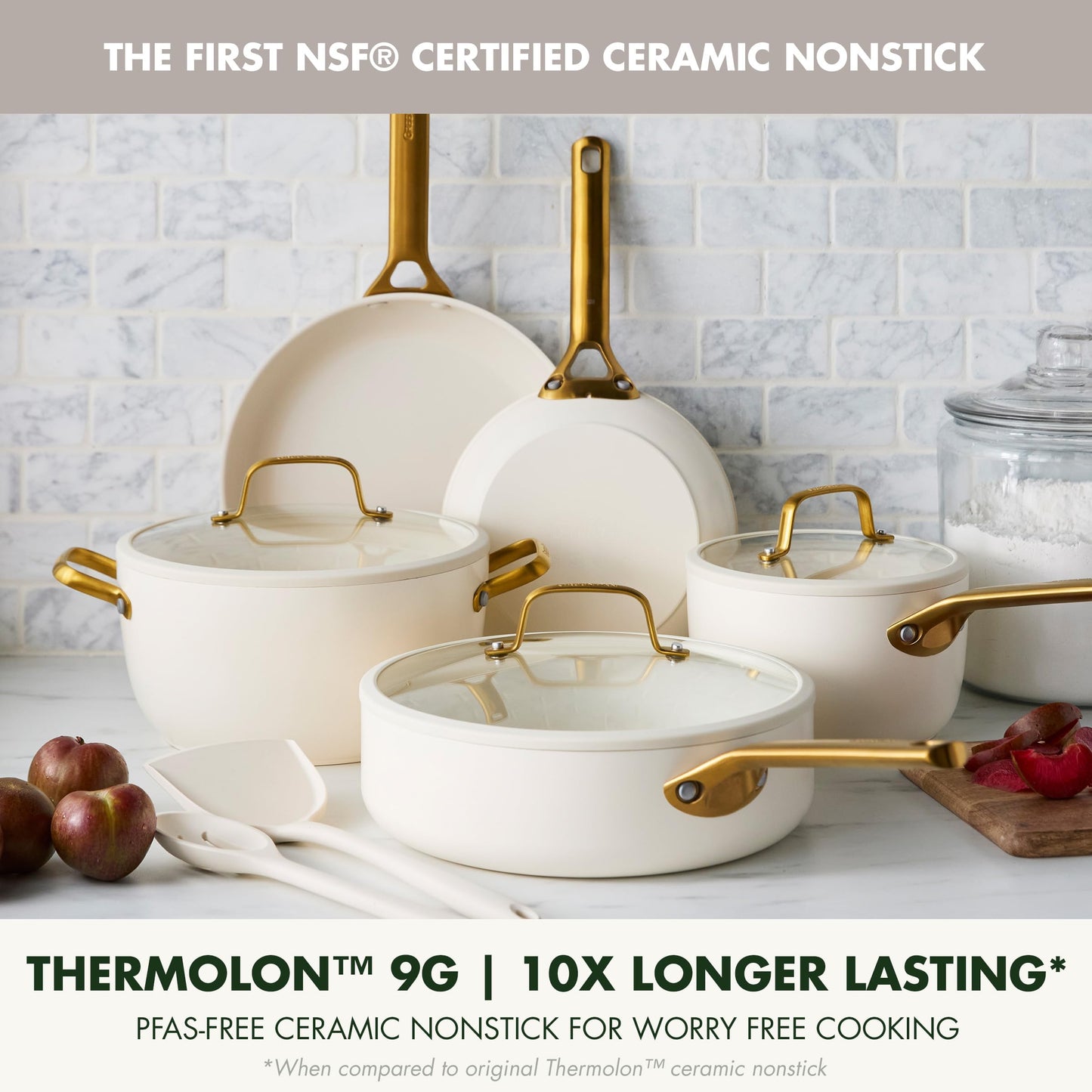 Nonstick Reserve Pro 10 Piece Cookware Set (Cream White / 10 Piece Cookware Set)