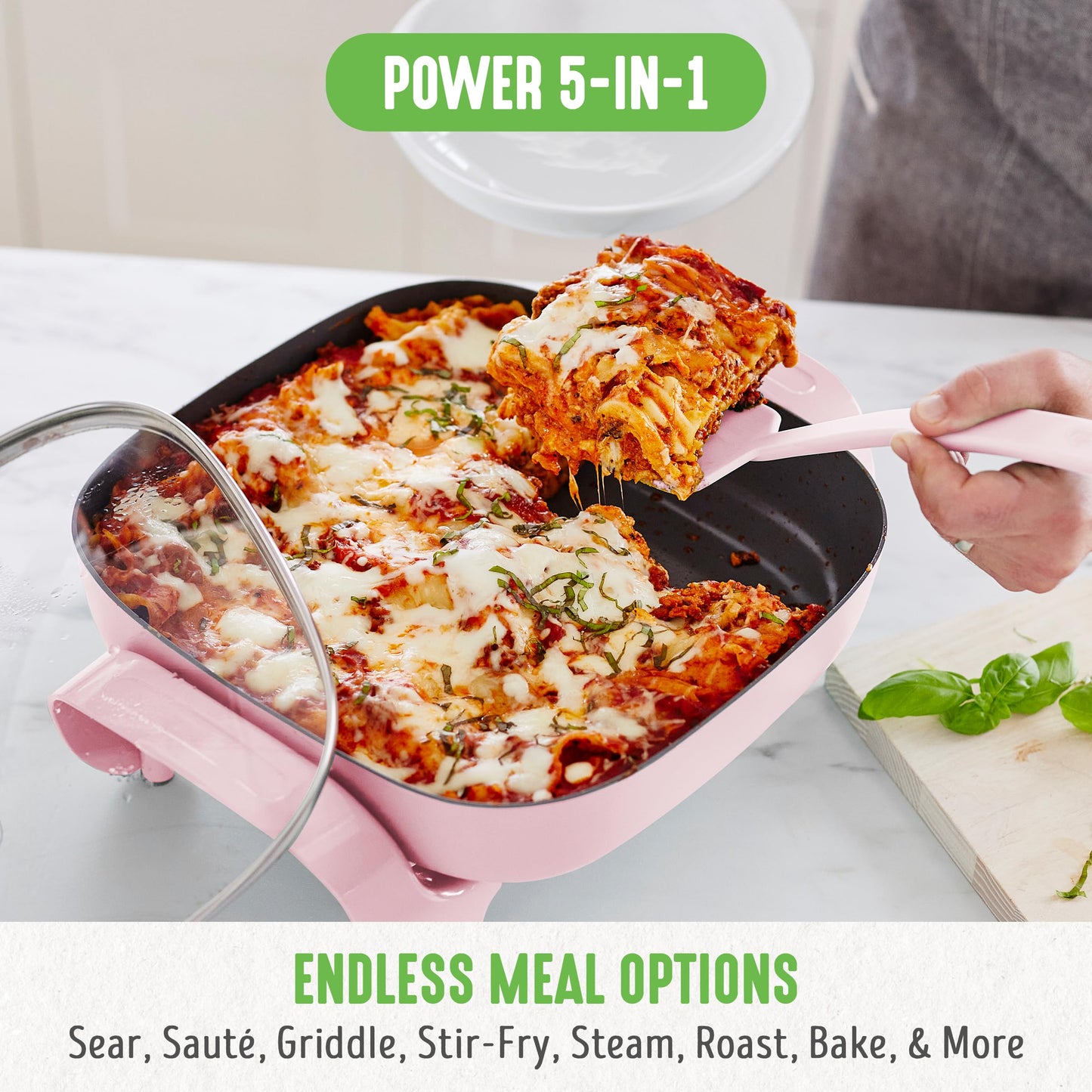 12" 5QT Electric Skillet (Pink / 5QT Skillet)