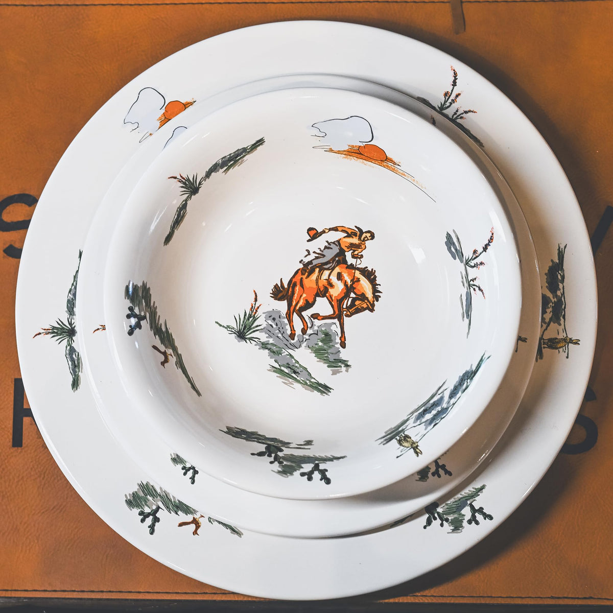 Ranch Life 16 Piece Ceramic Dinnerware Set with Plates (Ranch Life / 16 Piece)