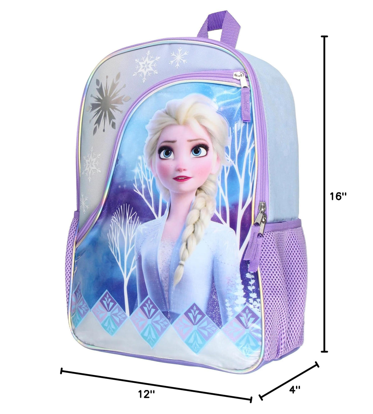 Frozen Elsa 16" Girls Bag School Travel Backpack With Reflective Designs